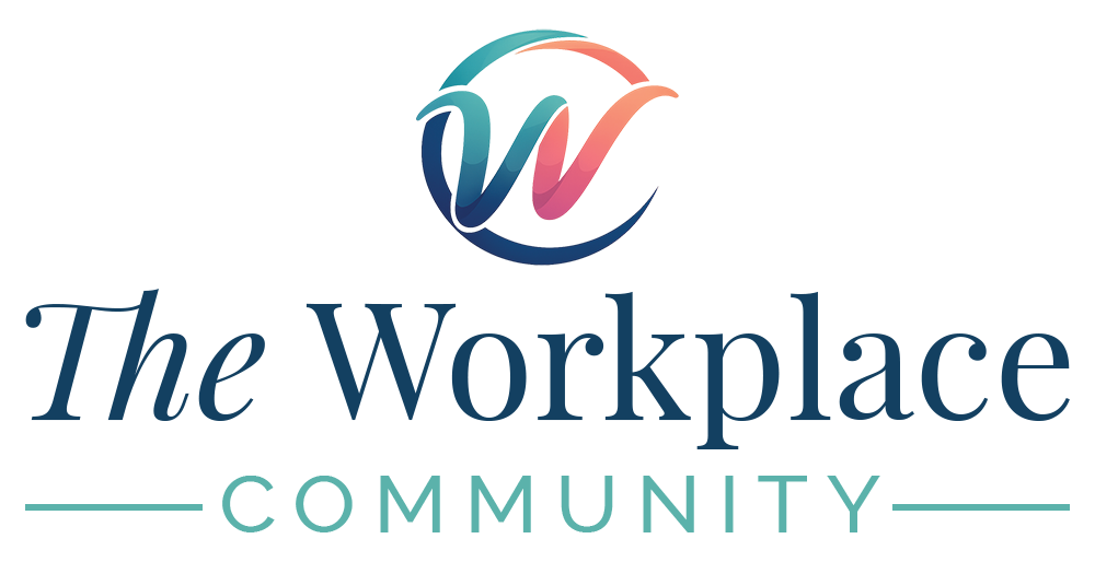 Logo of 'The Workplace Community' with a colorful circular design above the text on a white background.